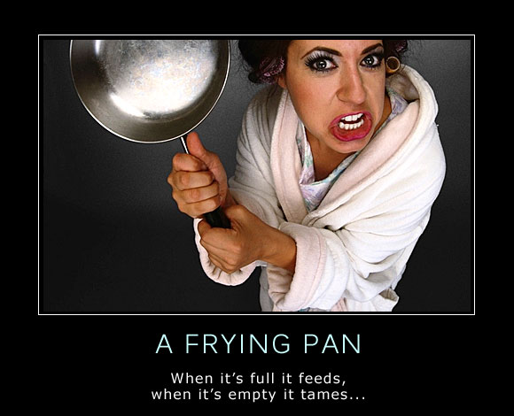 Every man knows that about frying pans...